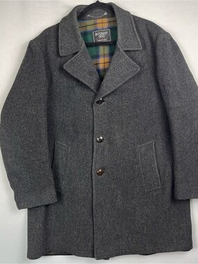 Botany 500 Men's Charcoal Gray Wool Pea Coat